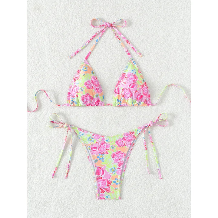 Carmen | Dames bikini met halterband en strikkoorden