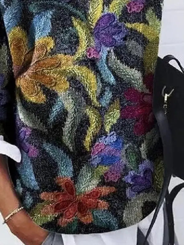 Dames Bloemenprint Pullover Trui