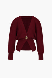 Dames Elegant Vest met Gouden Knopen – Zacht & Stijlvol