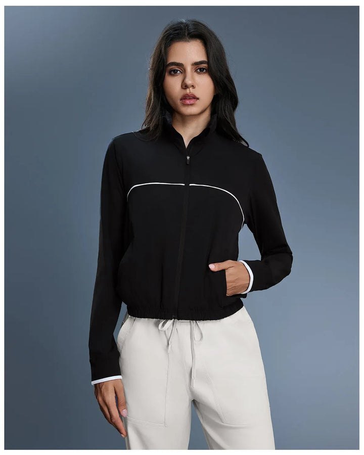 Emilia | Dames Sportjack met Ritssluiting en Opstaande Kraag