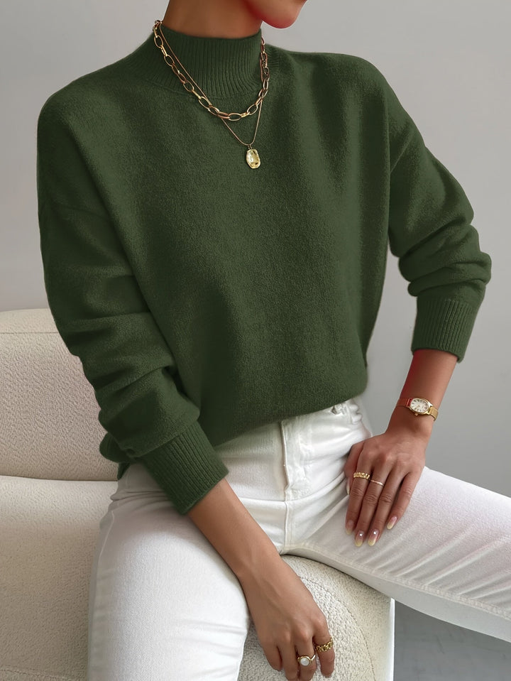 Dames Mock Neck Zachte Breiselsweater