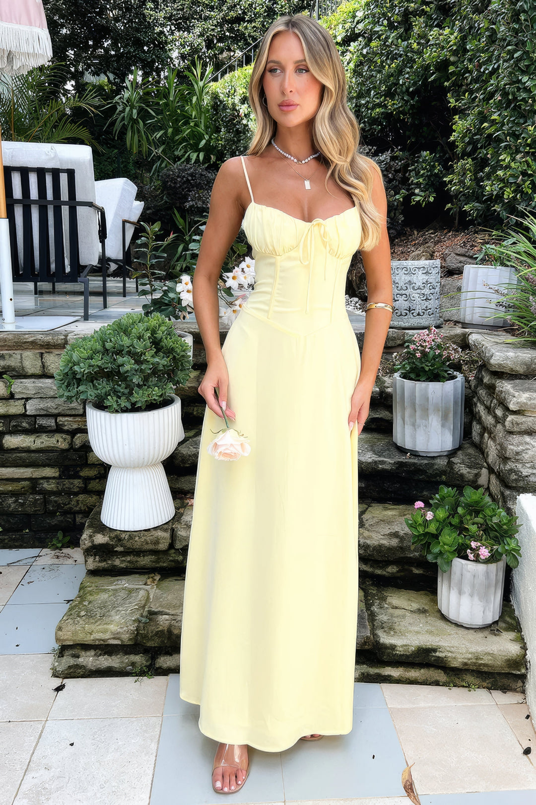Brinley | Dames jurk maxi met bandjes split