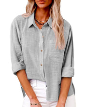Stella | Stijlvolle Katoen-Linnen Blouse