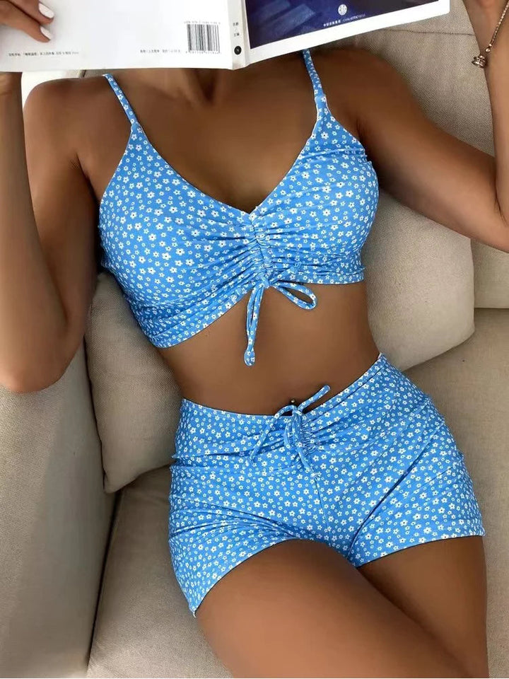 Kira | Dames bikini met hoge taille en print