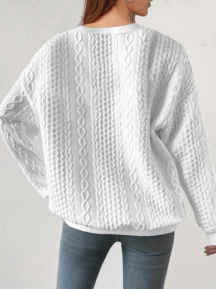 Joyce | Getextureerde Kabelgebreide Sweatshirt