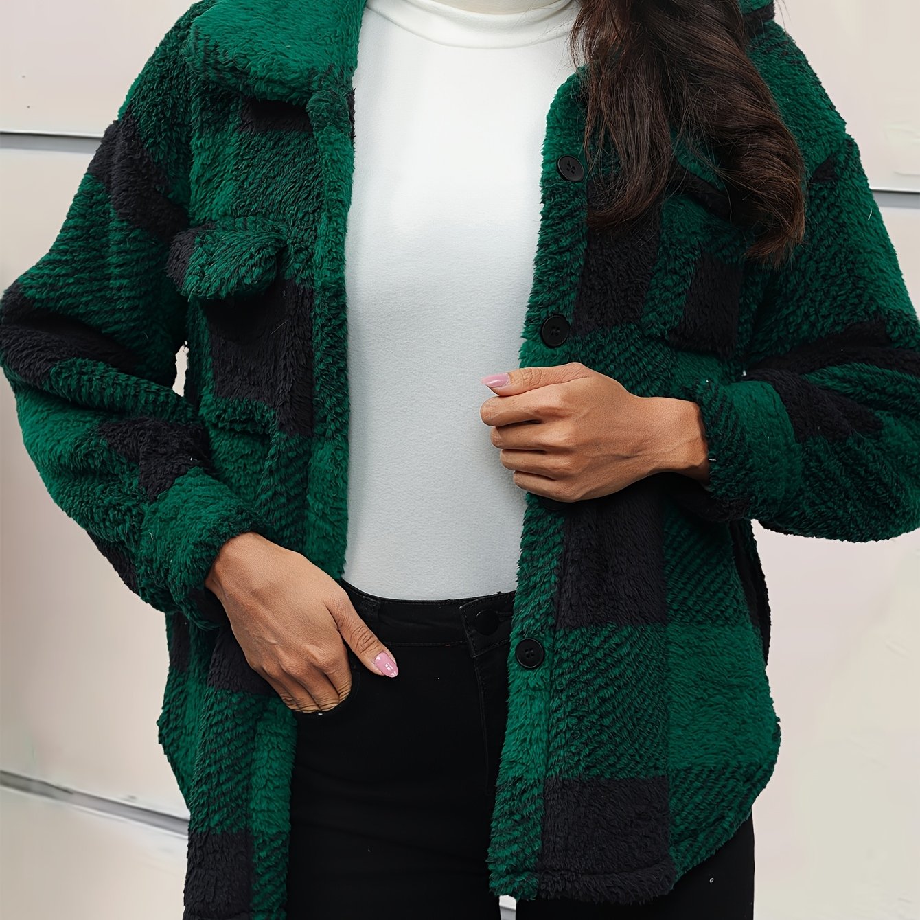 Ciska | Fleece Tussenjas met Blokpatroon Dames – Warm & Comfortabel
