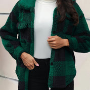 Ciska | Fleece Tussenjas met Blokpatroon Dames – Warm & Comfortabel