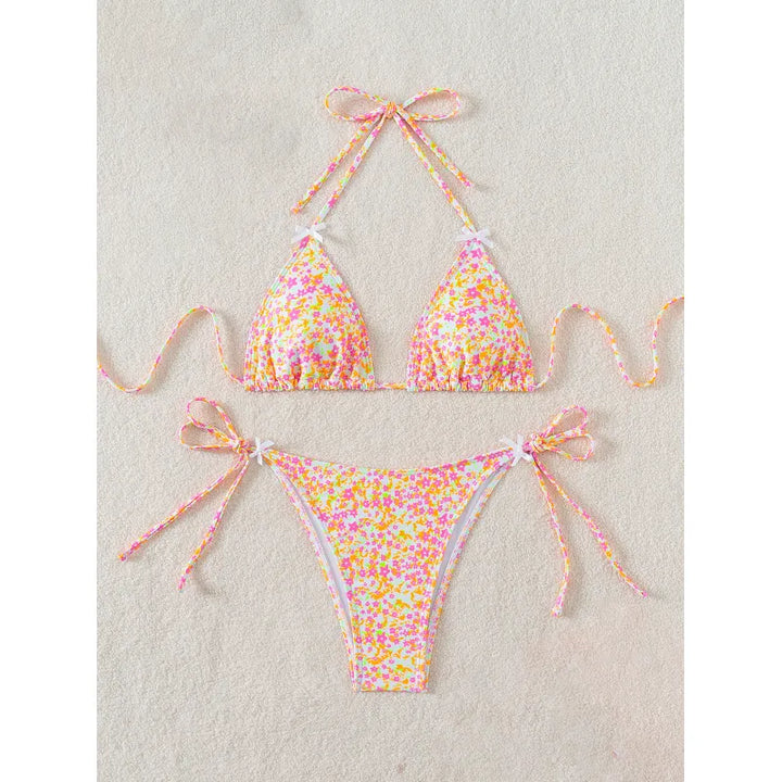 Carmen | Dames bikini met halterband en strikkoorden