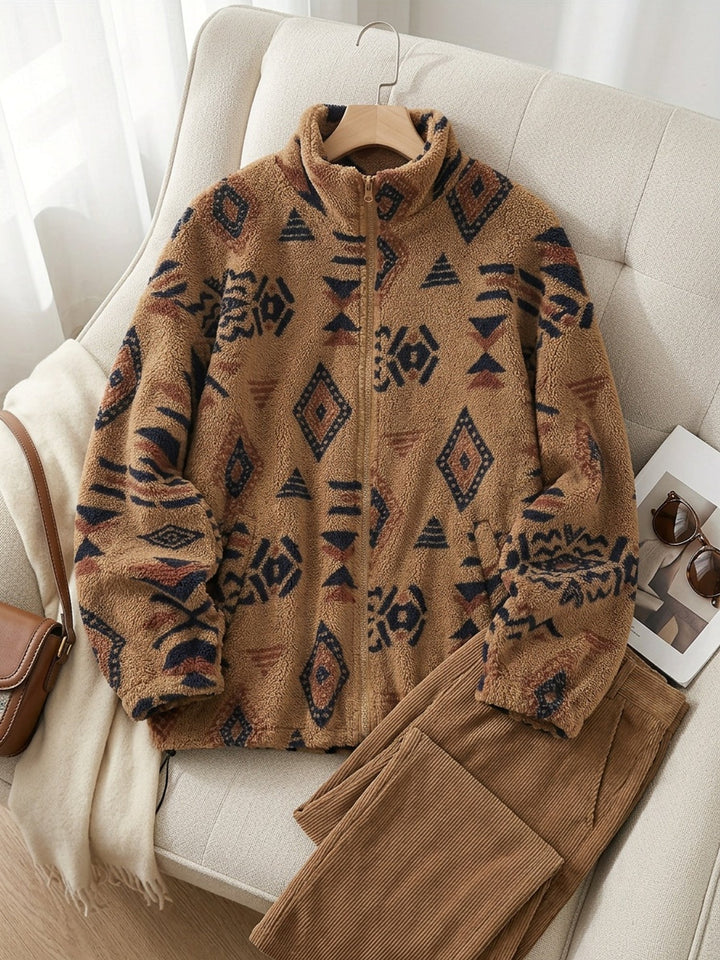 Carmen | Geprinte Zip-Up Jas