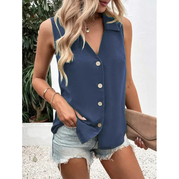 Itzel | Damesblouse met reverskraag en knoopsluiting