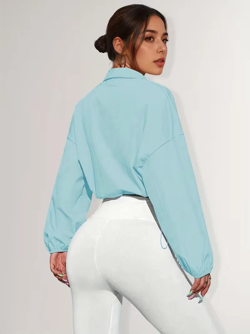 Track jacket met elastische manchetten