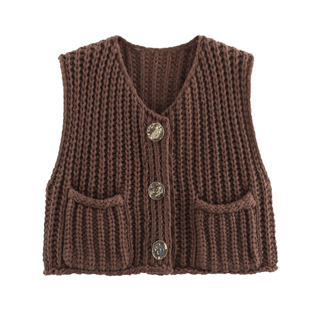 Romina | Gebreid Dames Gilet met Knopen – Tijdloos & Comfortabel