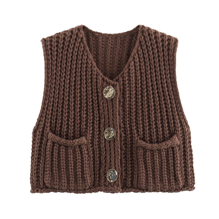 Romina | Gebreid Dames Gilet met Knopen – Tijdloos & Comfortabel
