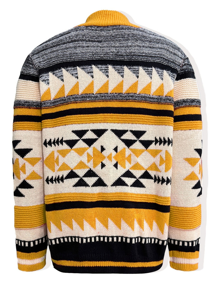 Callum | Patroon Gebreide Vest met Rits