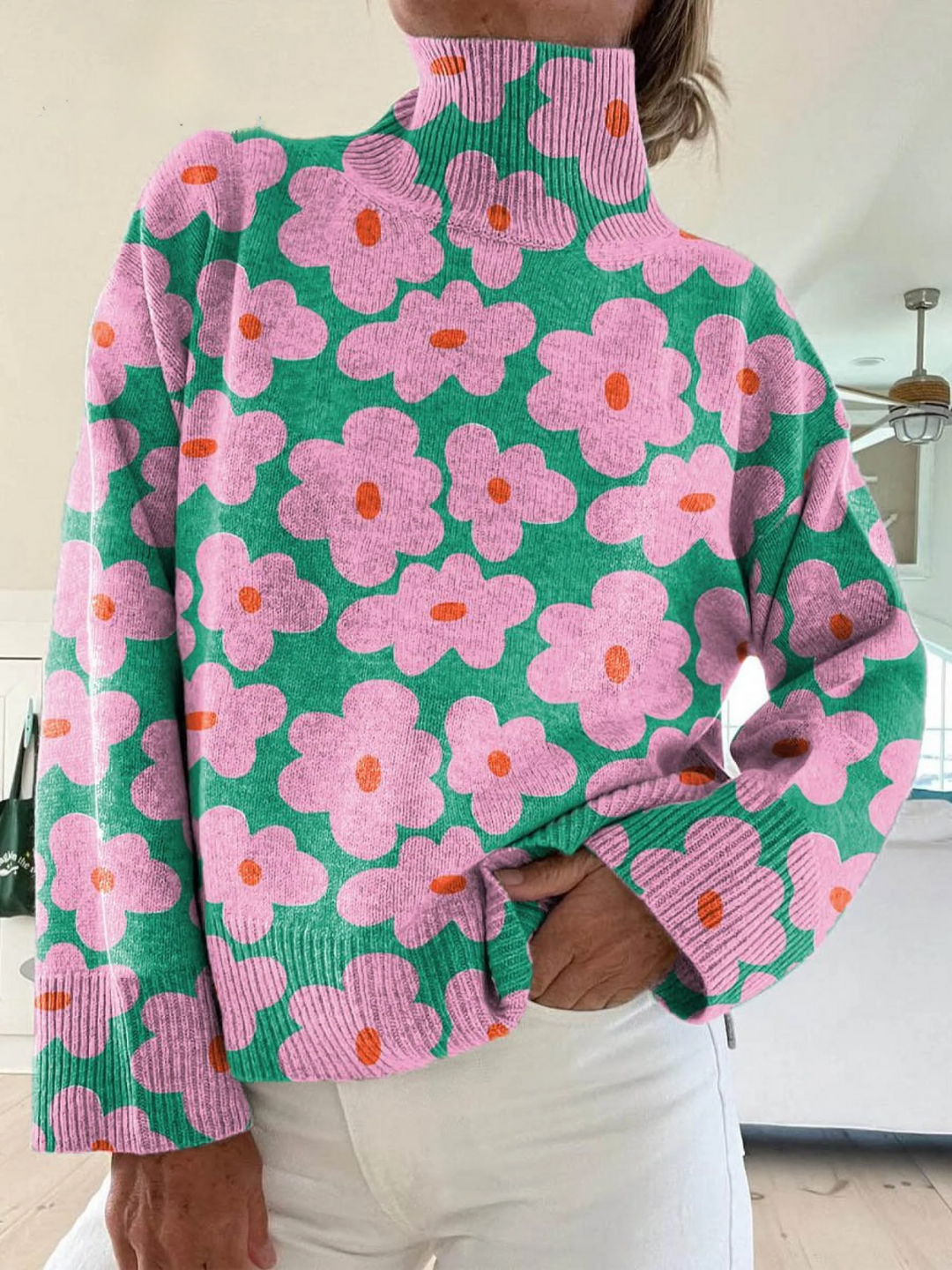 Aspen | Bloemige Strickpullover