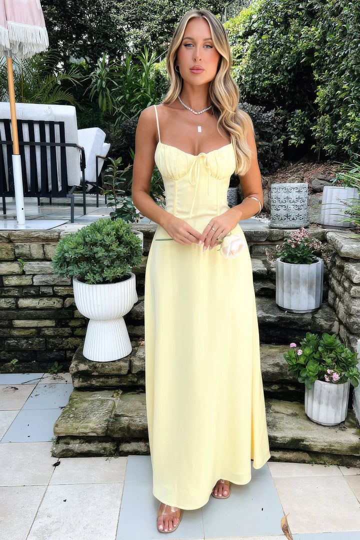 Brinley | Dames jurk maxi met bandjes split