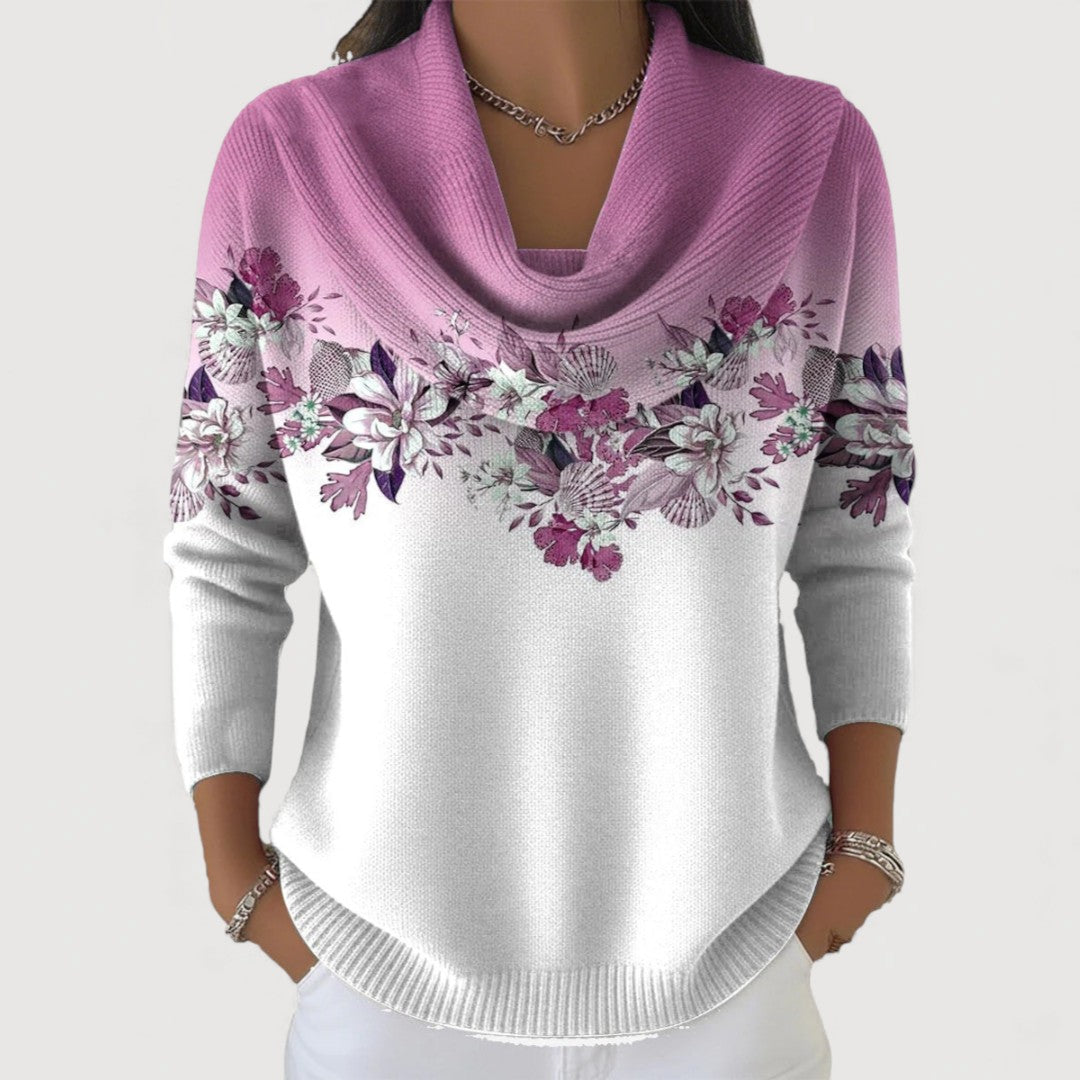 ALORA – Trui met bloemmotief en col