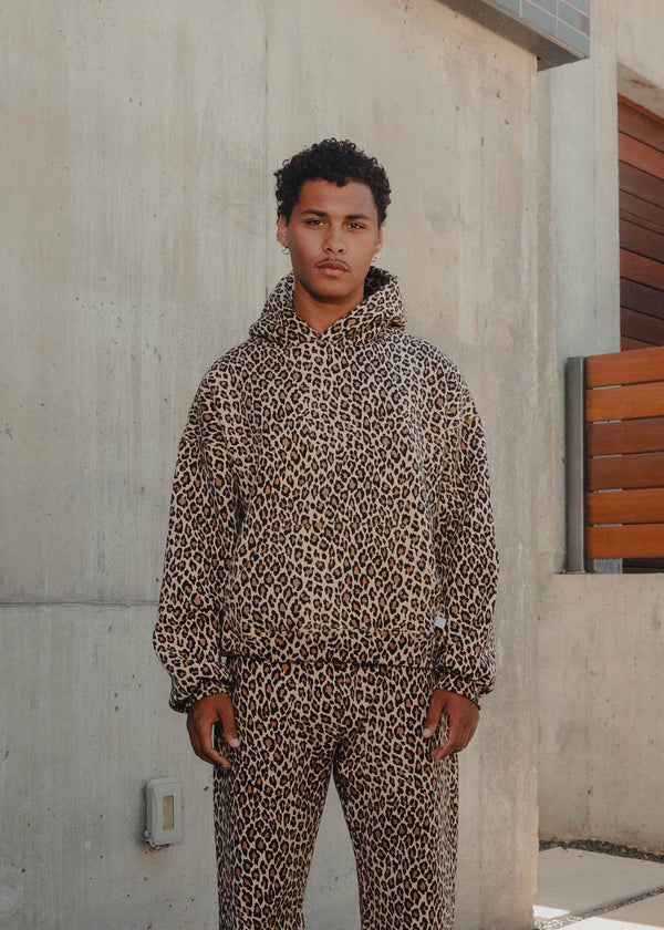 Thalia | Dames hoodie met capuchon dierenprint mouwen