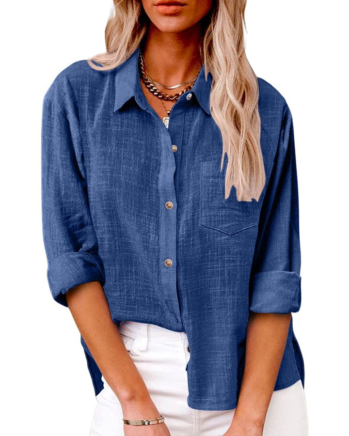 Morgan | Dames blouse met knoopsluiting borstzak kraag