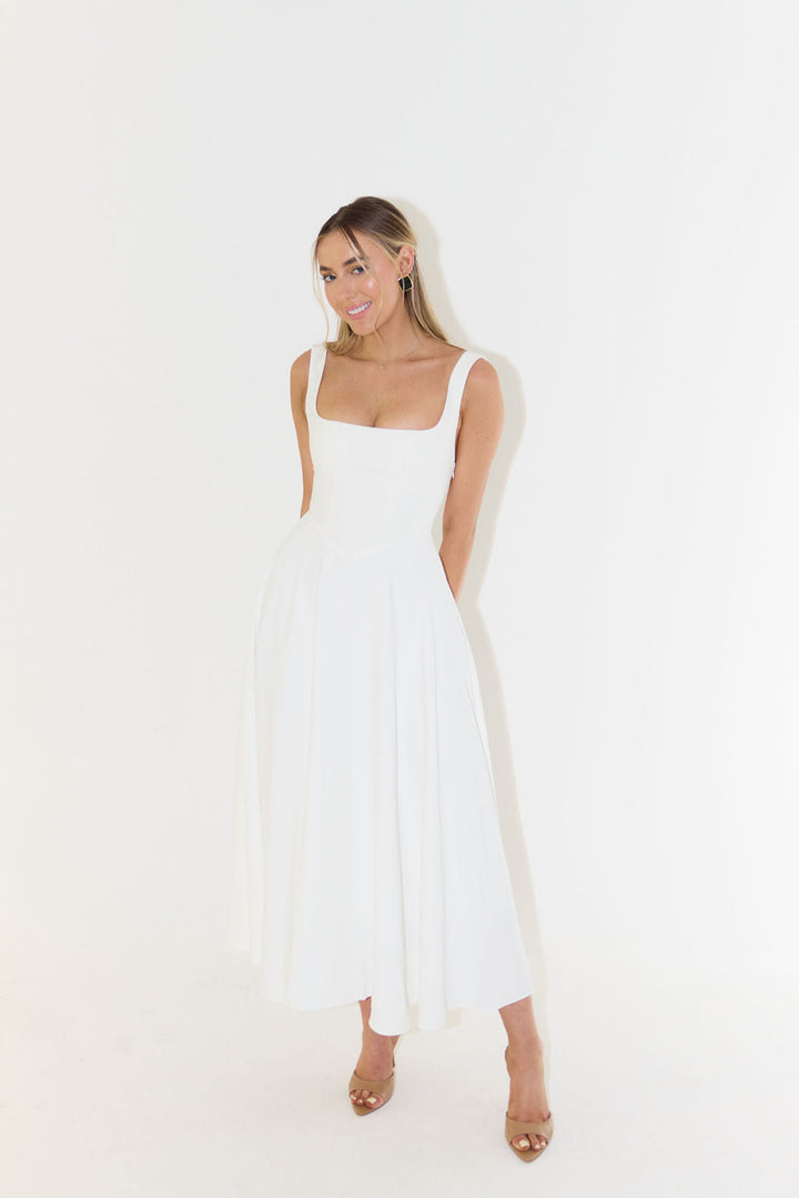 Kamiyah | Dames jurk midi vierkante hals