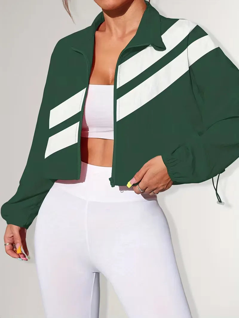 Track jacket met elastische manchetten