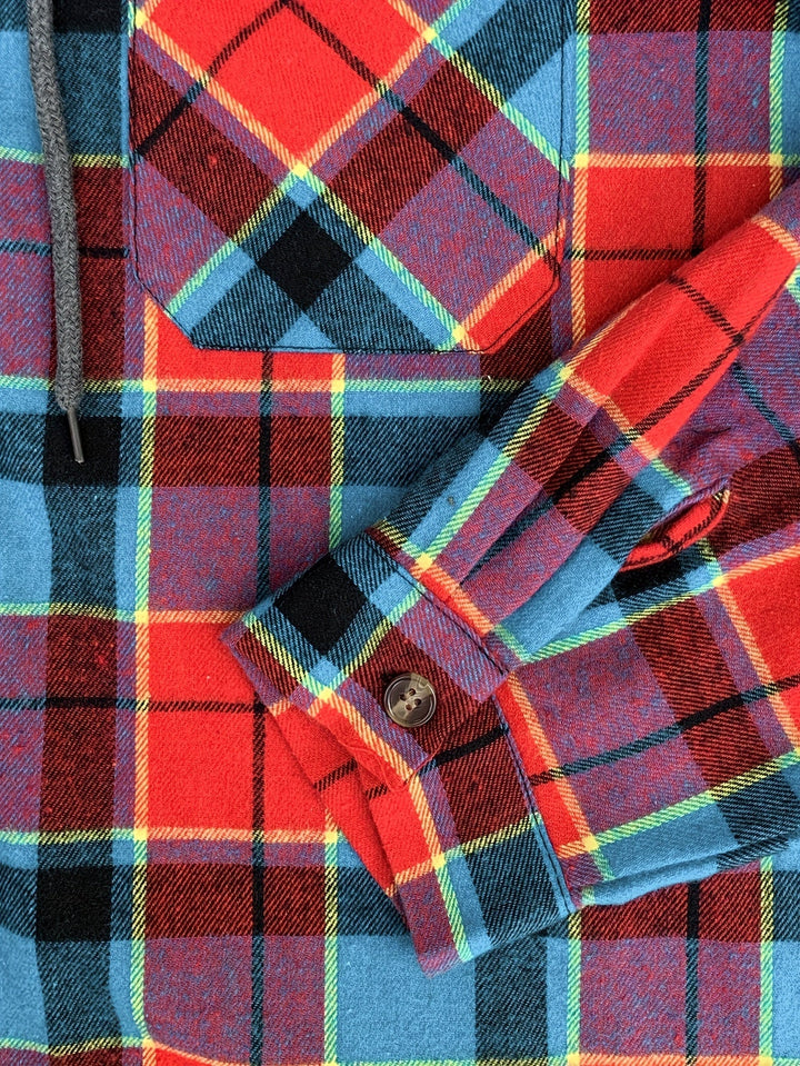 Braxton | Geruit Hooded Shirt