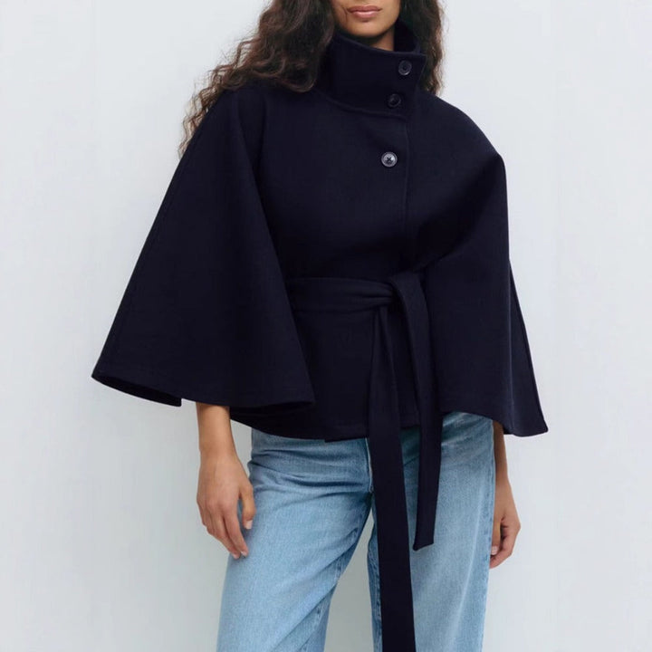 Dames Hoge Kraag Cape Winterjas