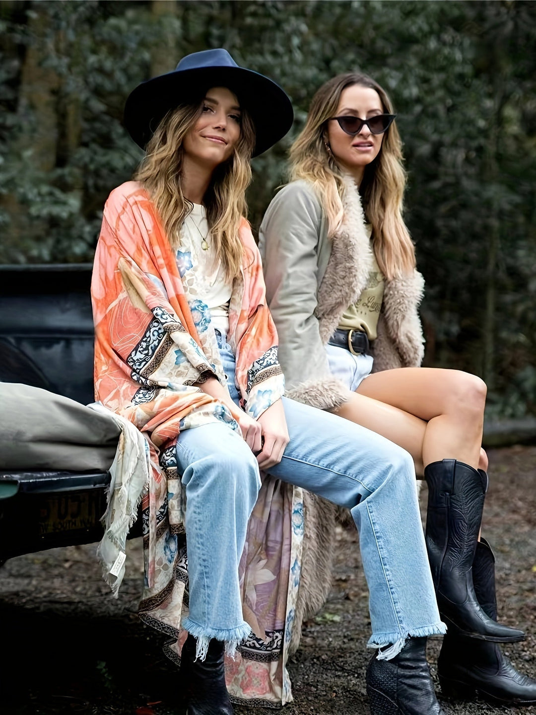 Greta | Dames kimono jurk met ceintuur print