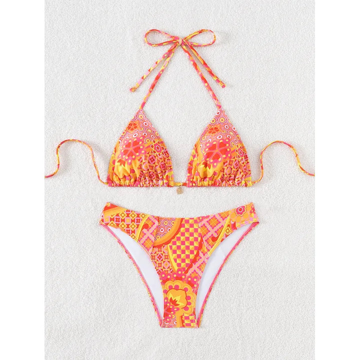 Carmen | Dames bikini met halterband en strikkoorden