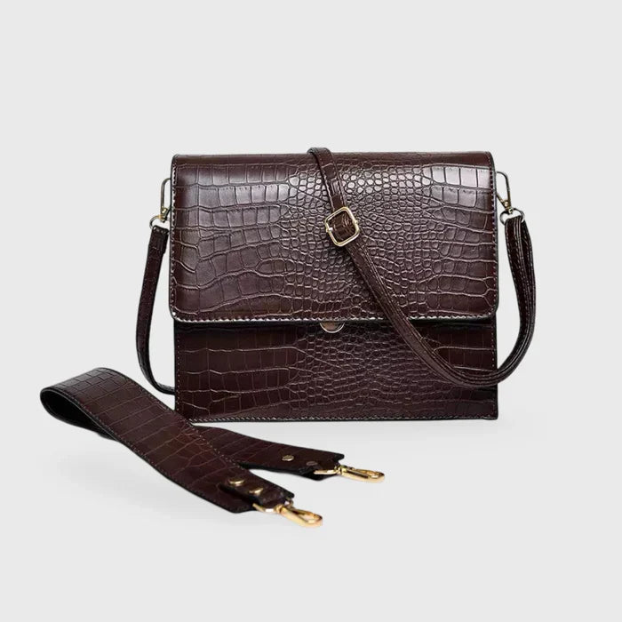 Jade | Dames crossbody tas met crocostructuur verstelbare band