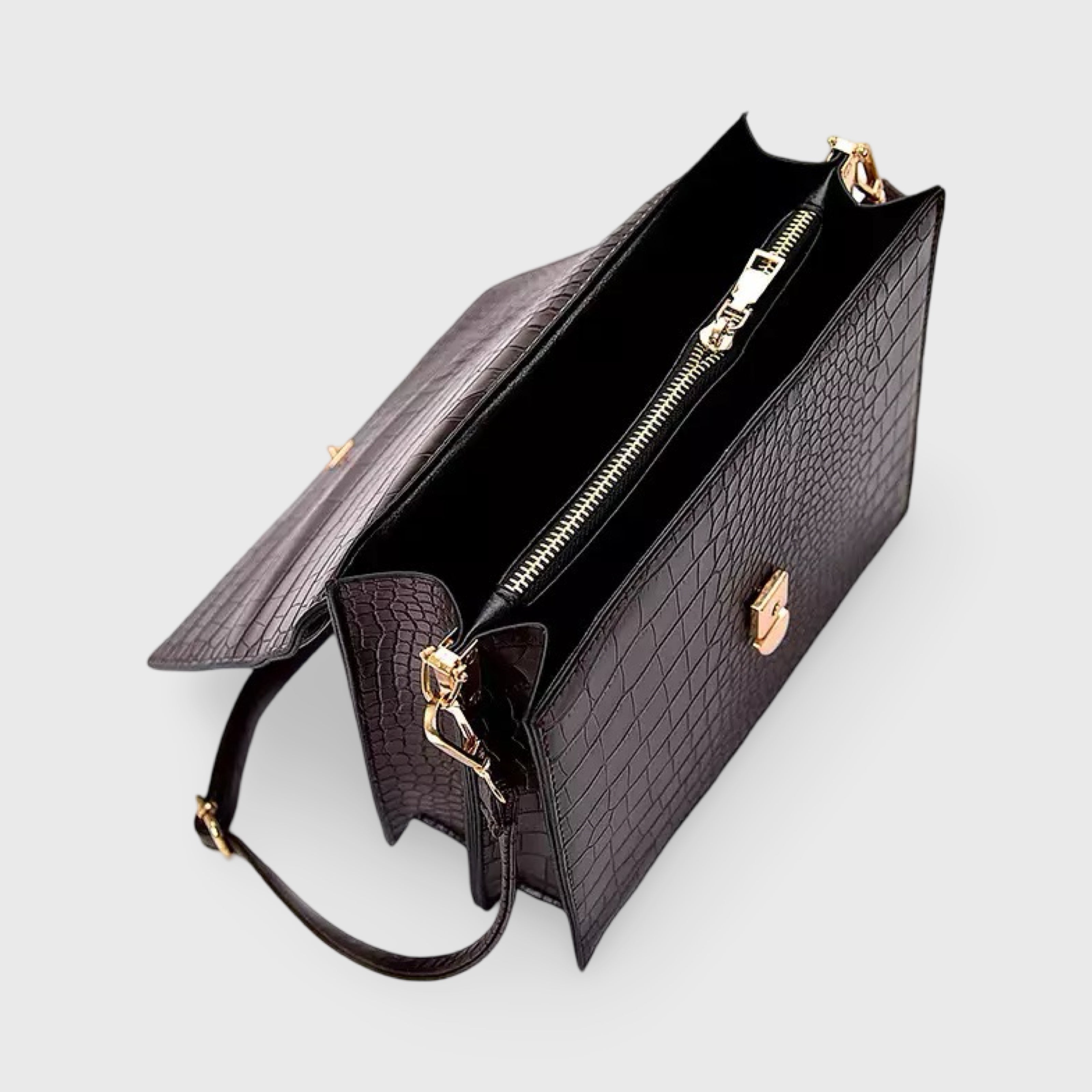 Diek | Compacte Croc Schoudertas - Crossbody