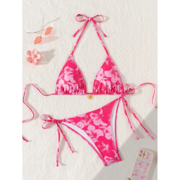 Carmen | Dames bikini met halterband en strikkoorden