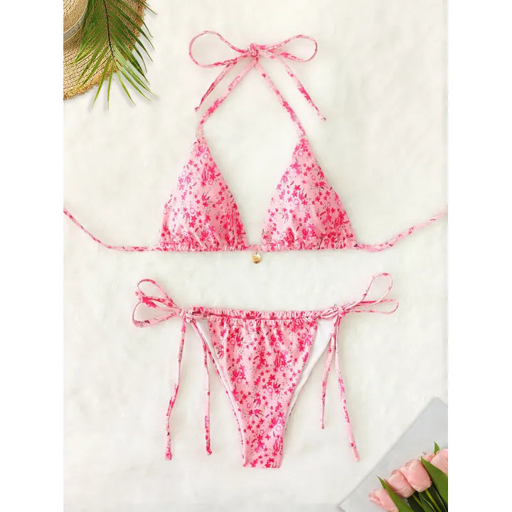 Carmen | Dames bikini met halterband en strikkoorden