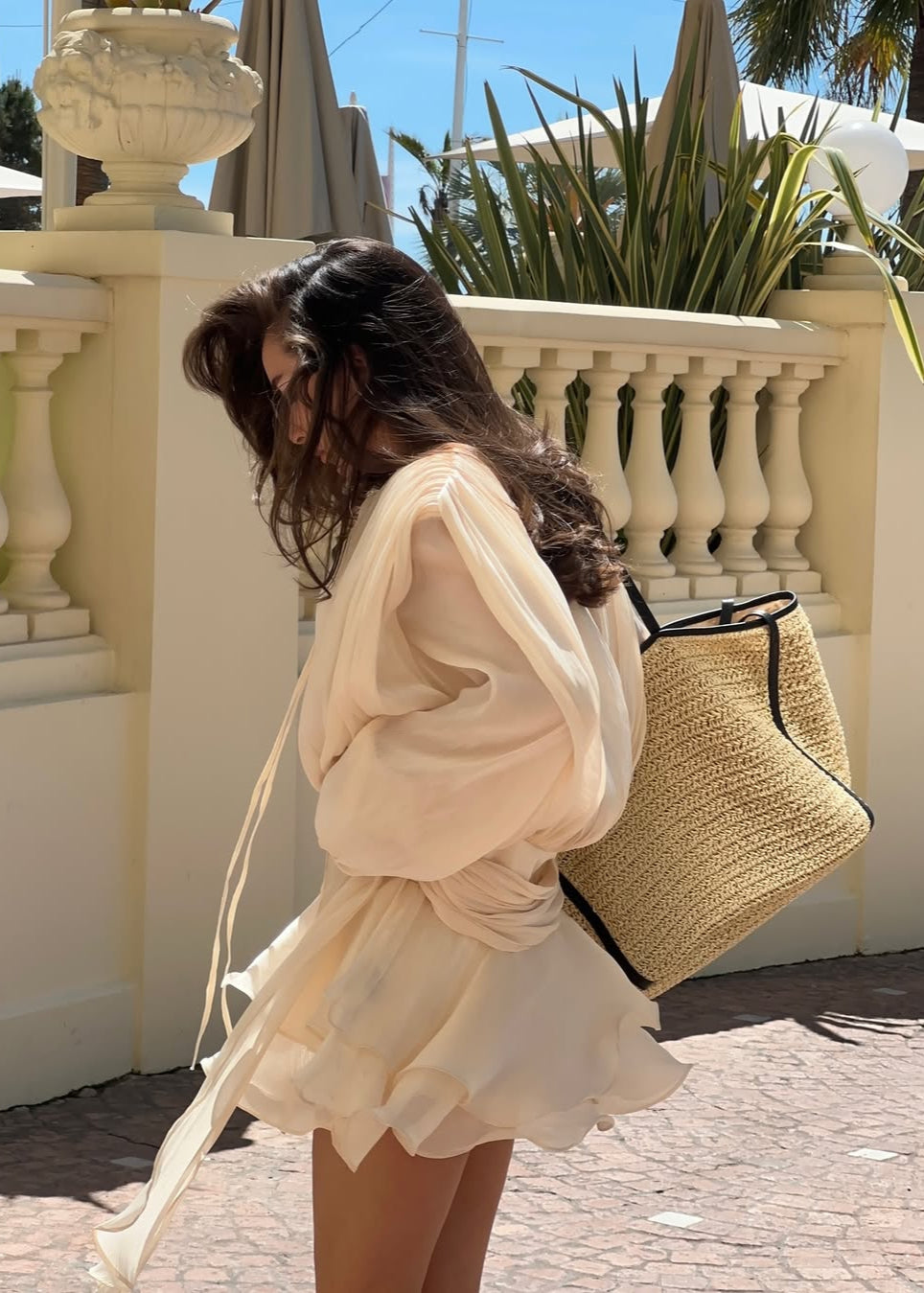 Cameron | Dames mini jurk met lange mouwen plooi-effect