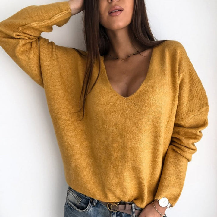 Oaklyn | Dames trui bovenkleding met V-hals lange mouwen