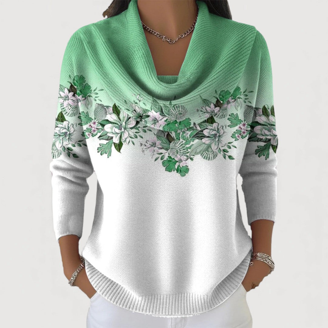 ALORA – Trui met bloemmotief en col