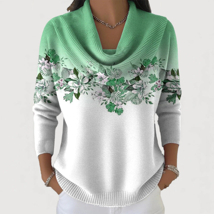 ALORA – Trui met bloemmotief en col