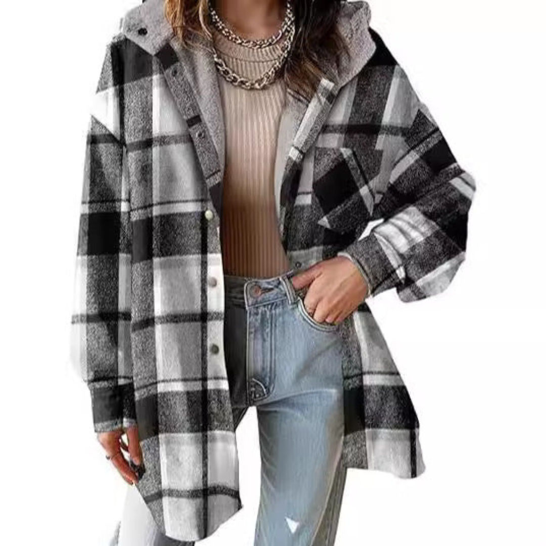 Tallulah - Ontspannen gesneden hoodie in ruitpatroon