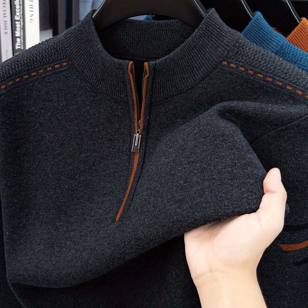 Nathan | Half-Zip Mock Neck Sweater
