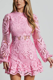 Midi-Jurk met Pofmouwen voor Dames - Elegant & Modieus