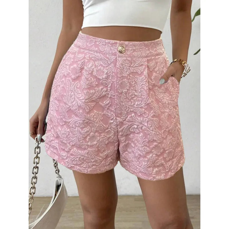Jade | Damesshort met hoge taille en bloemenpatroon