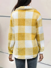 Ciska | Fleece Tussenjas met Blokpatroon Dames – Warm & Comfortabel