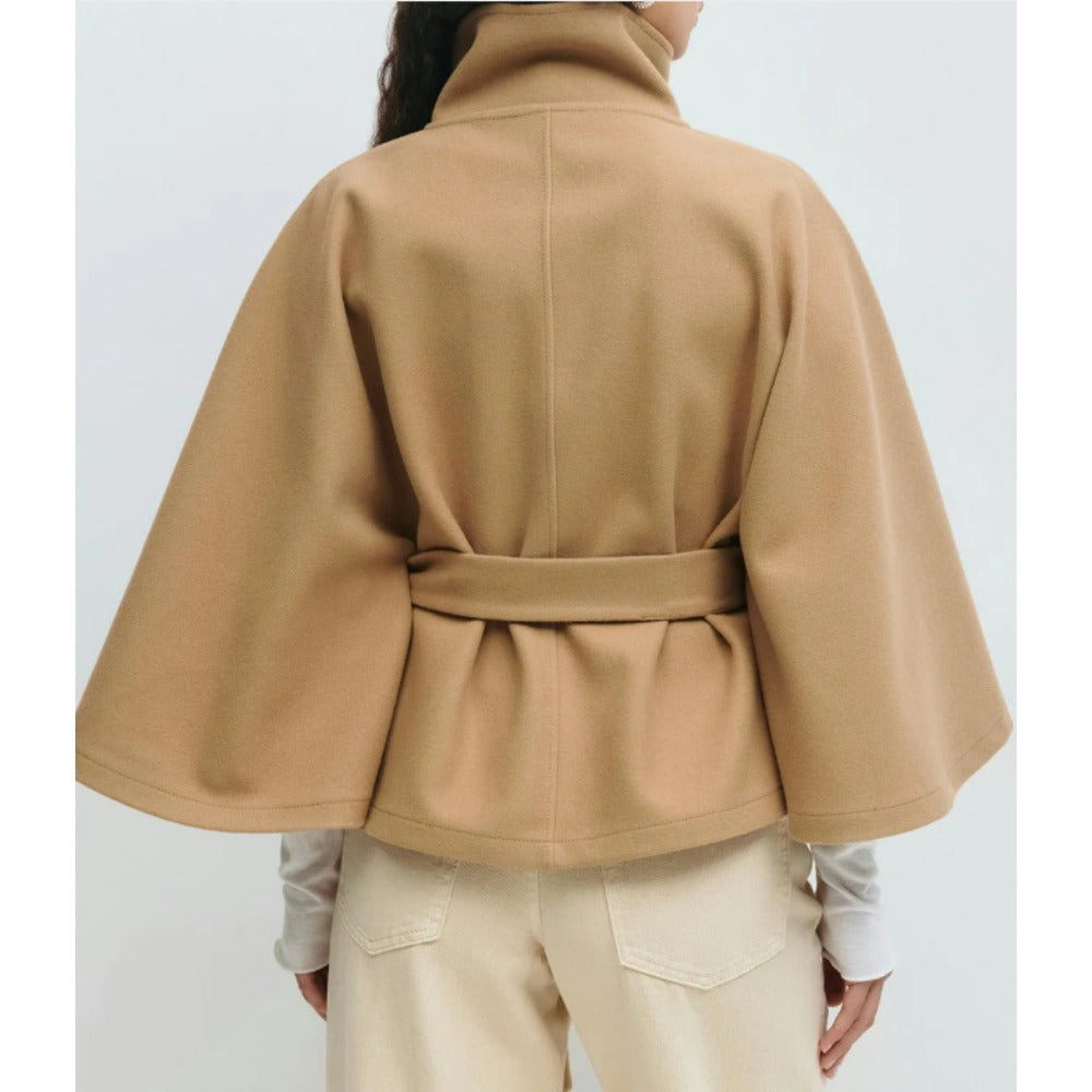 Dames Hoge Kraag Cape Winterjas