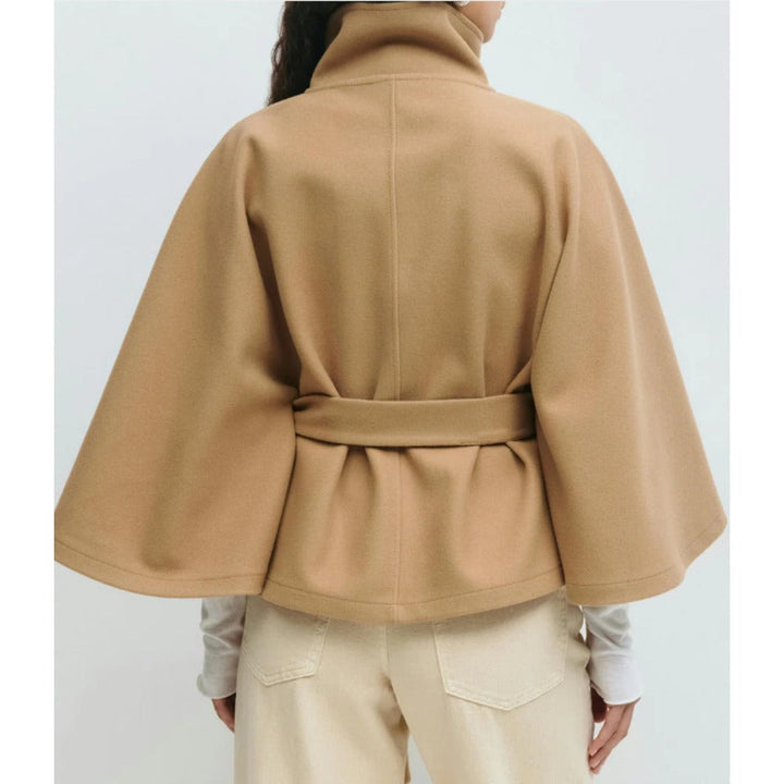 Dames Hoge Kraag Cape Winterjas