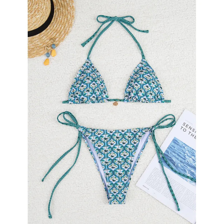 Carmen | Dames bikini met halterband en strikkoorden
