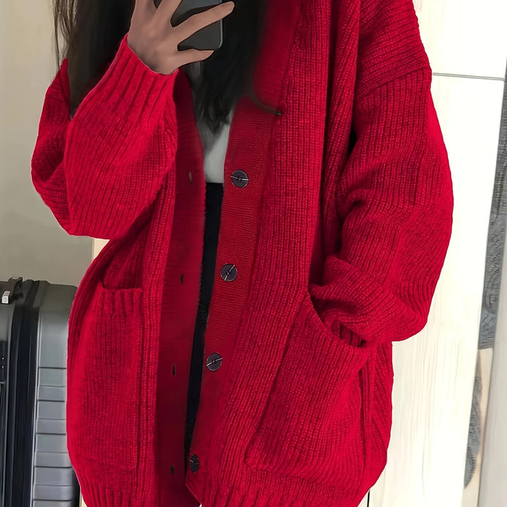 Maisie | Ontspannen Knopen-Voorkant Cardigan