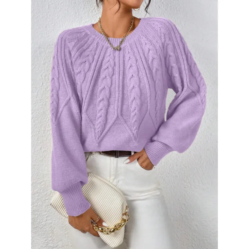 Jane | Damestrui met kabelpatroon en wijde mouwen