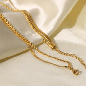Maree | Gelaagde Gouden Ketting met Dubbele Schakel