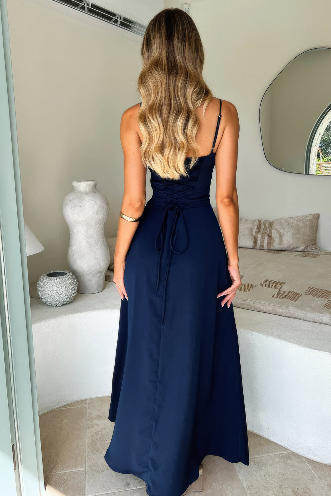 Brinley | Dames jurk maxi met bandjes split