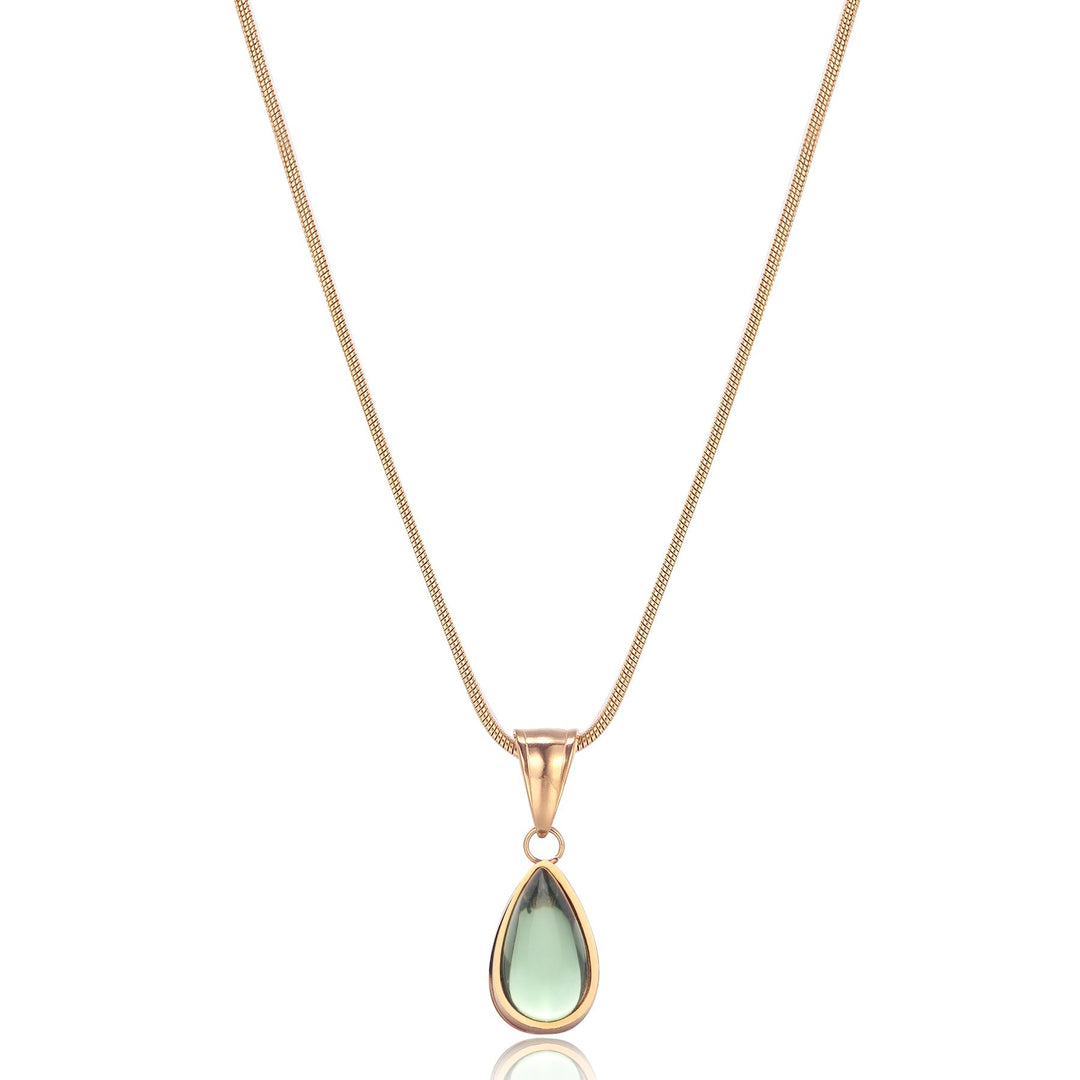 Sawyer | Dames ketting met druppelvorm hanger blauwe steen